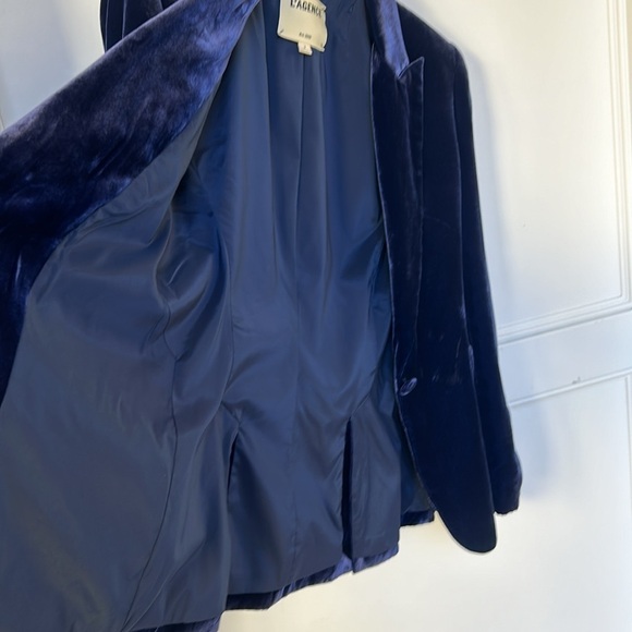 L'AGENCE Chamberlain Velvet Blazer Womens size 2 Blue color - Picture 13 of 13